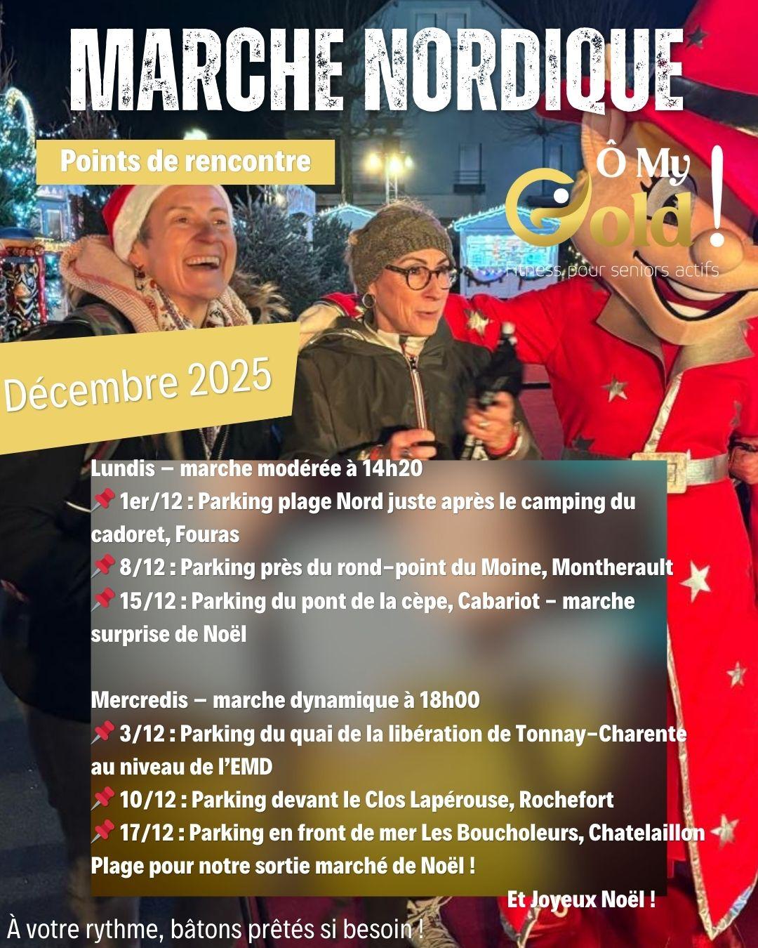 Marche Nordique Gold'Trotteurs – Programme Décembre 2025